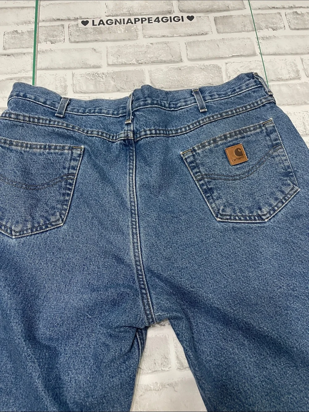 Carhartt Men’s workwear denim blue jeans. Fleece lined.40x34. Pre-owned. See pic
